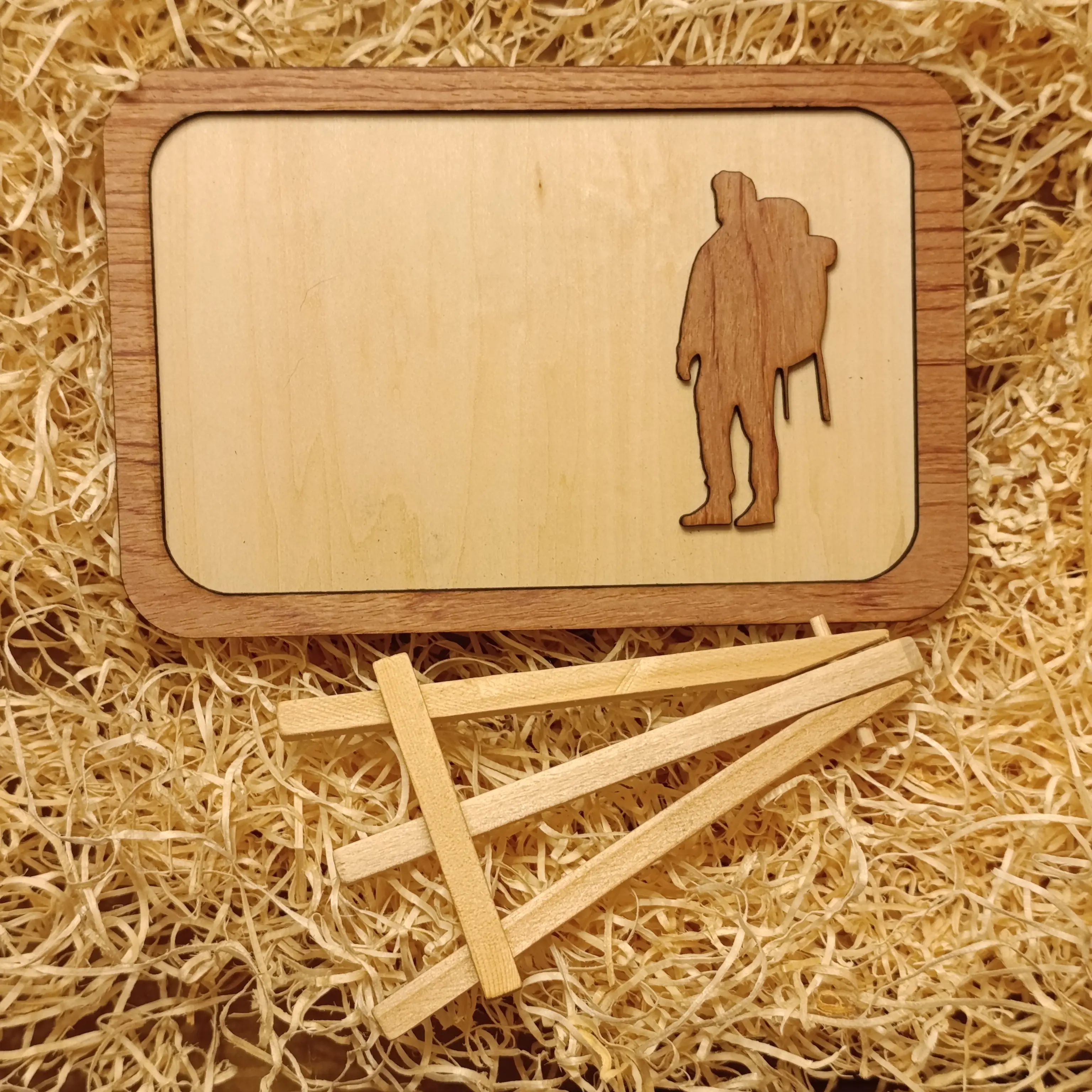 Acquista Targa 2 Layer - Rettangolare - Escursionista - prodotti artigianali in legno e candele