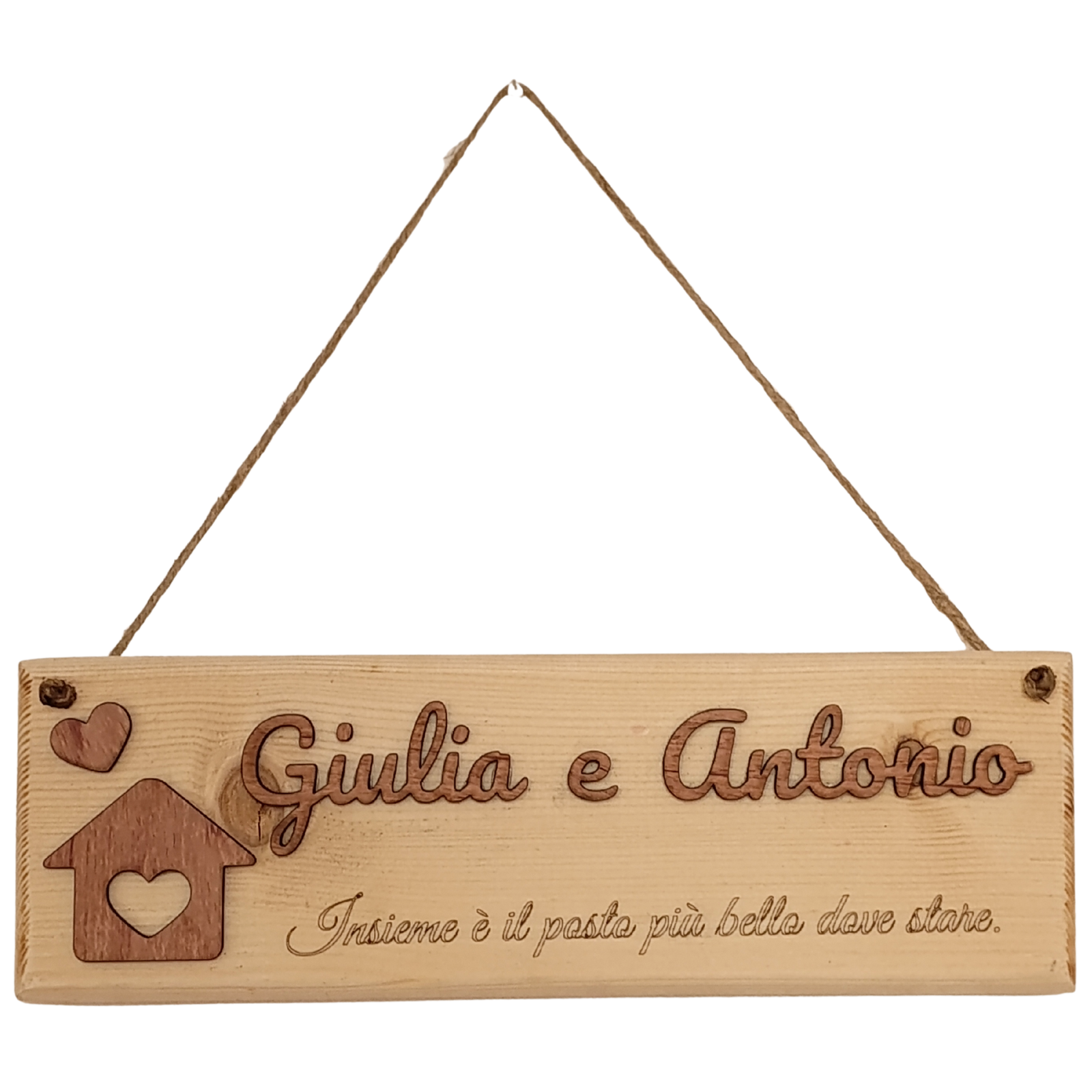 Acquista Targa rettangolare - legno di abete - prodotti artigianali in legno e candele