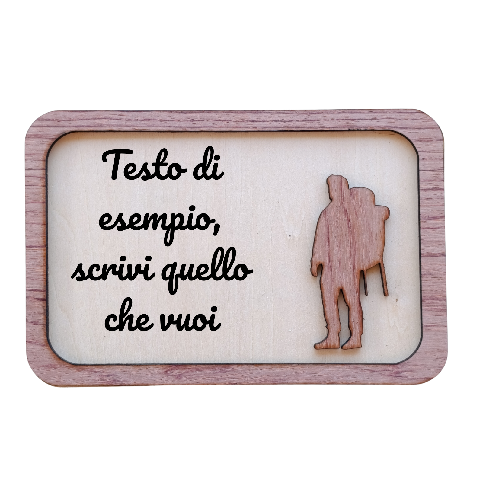 Acquista Targa 2 Layer - Rettangolare - Escursionista - prodotti artigianali in legno e candele