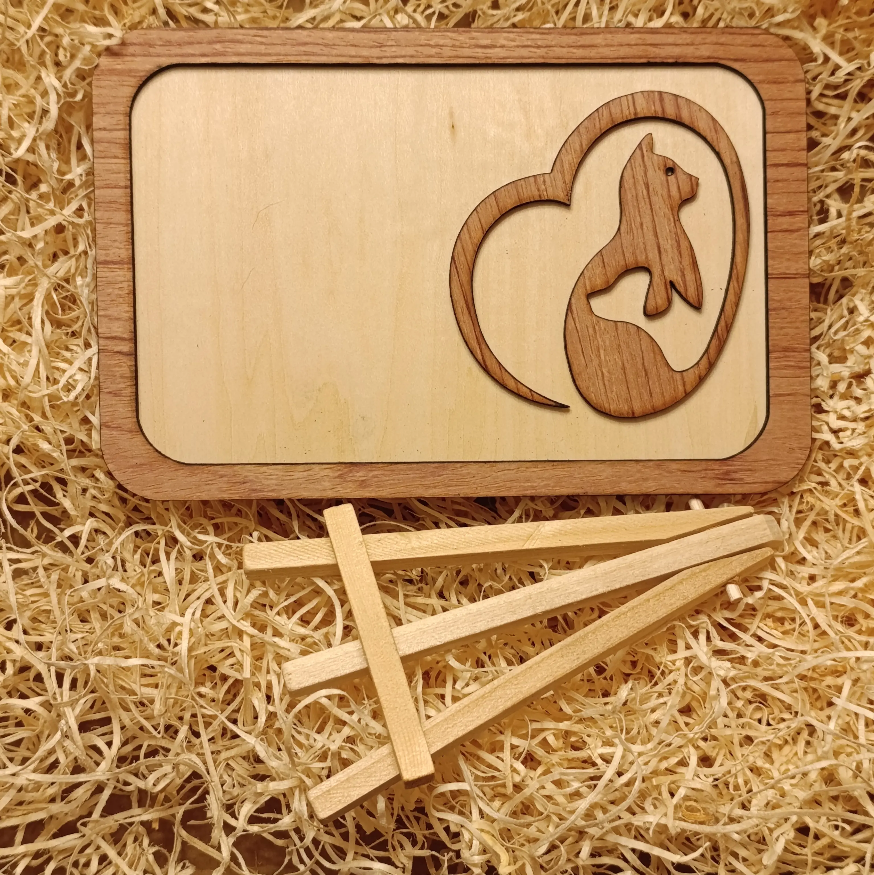 Acquista Targa 2 Layer - Rettangolare - Gatto e Cane - prodotti artigianali in legno e candele