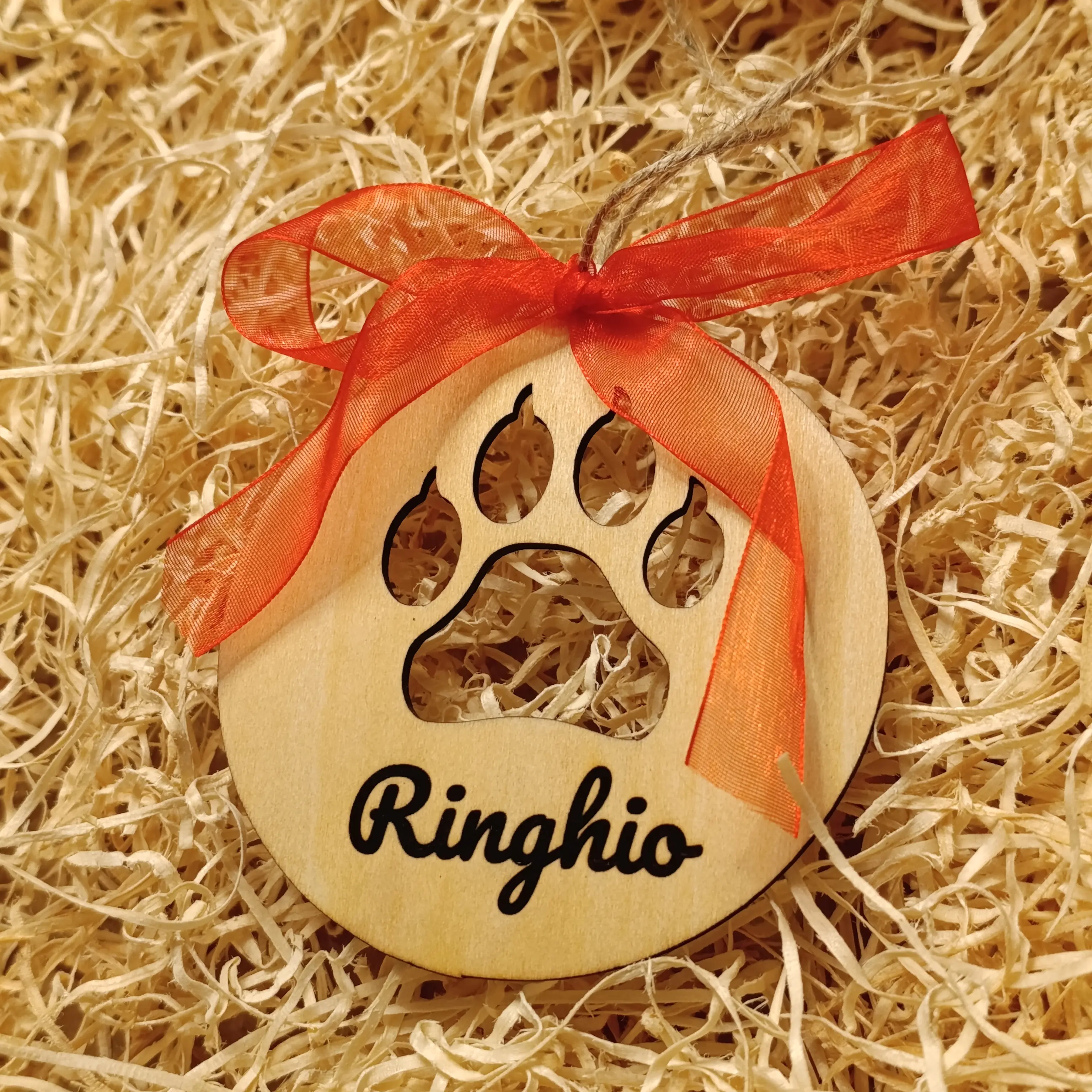 Acquista Pallina di Natale personalizzabile - impronta - prodotti artigianali in legno e candele