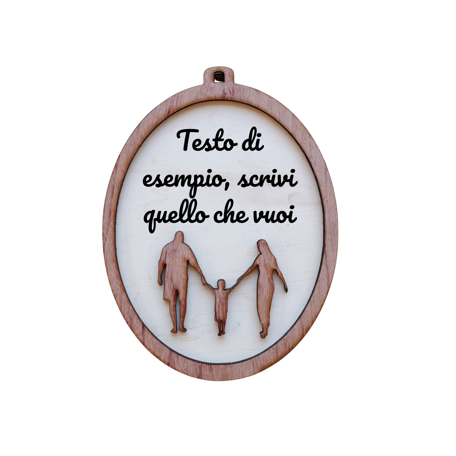 Acquista Targa 2 layer - Ovale - Famiglia - prodotti artigianali in legno e candele