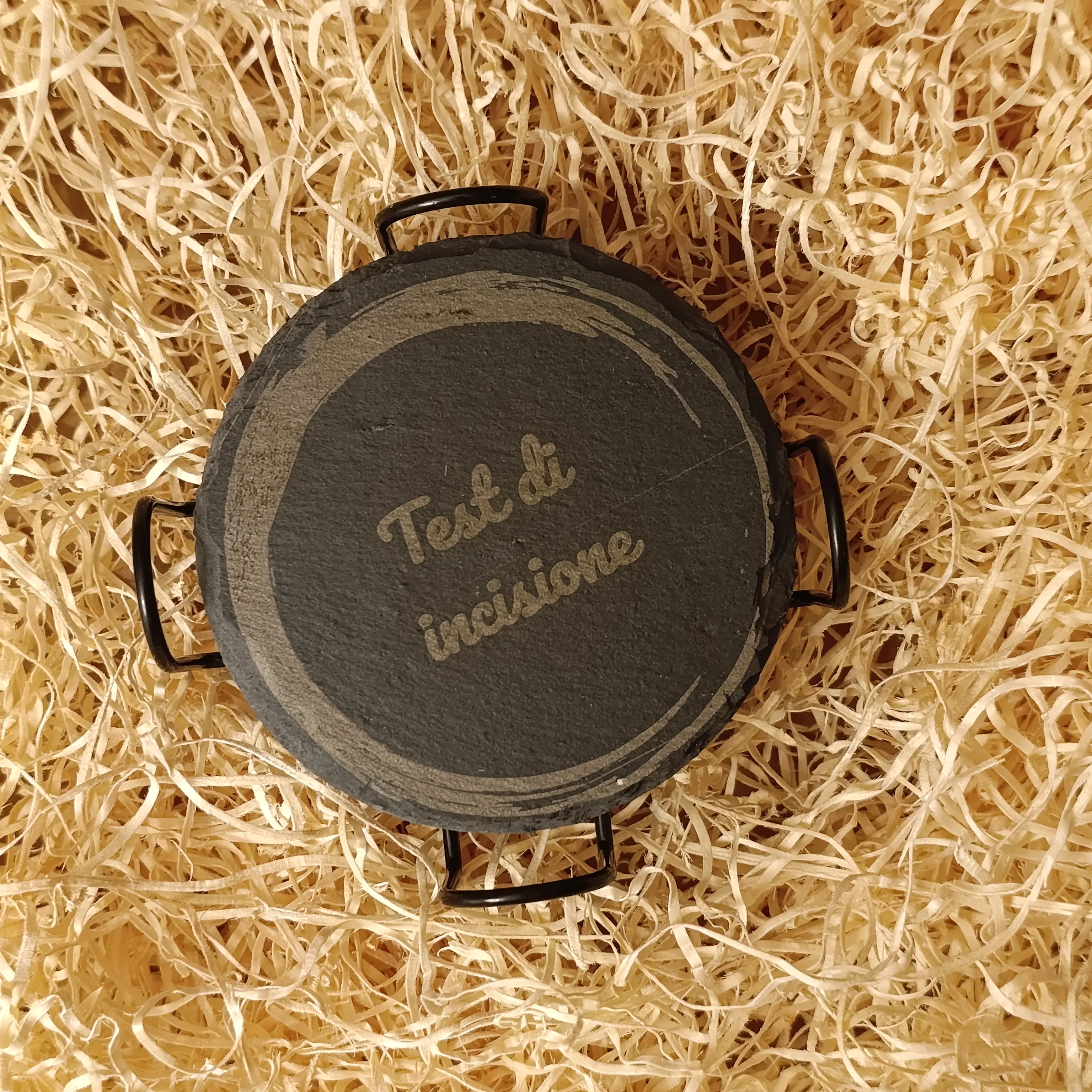 Set di 4 sottobicchieri in antracite personalizzabili + porta-sottobicchieri