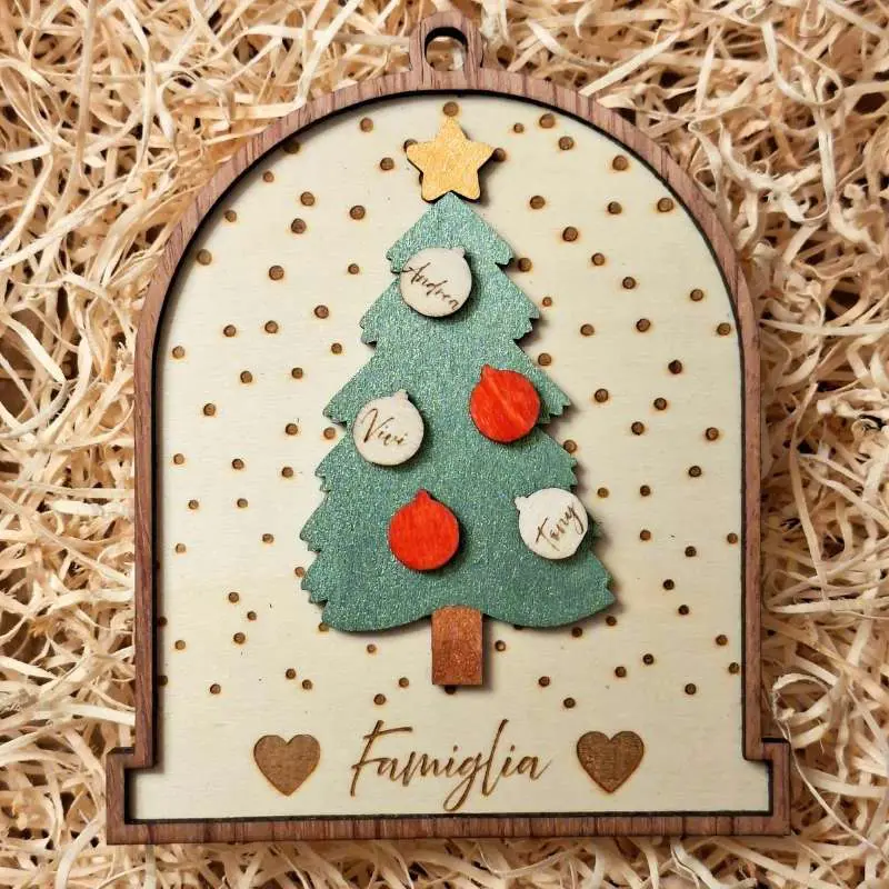 Pallina di Natale - albero di natale con nomi famiglia