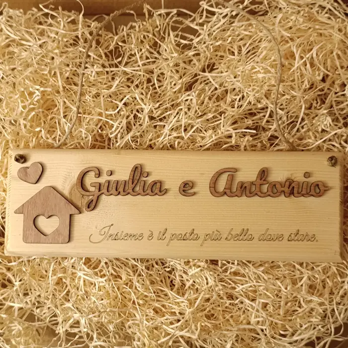 Acquista Targa rettangolare - legno di abete - prodotti artigianali in legno e candele