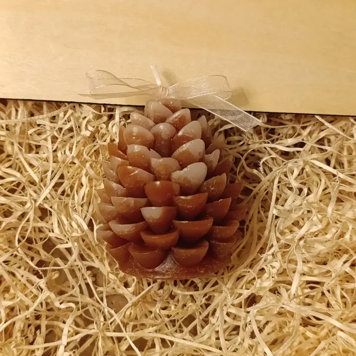 Acquista Candela “Pigna” profumata al caffè - prodotti artigianali in legno e candele