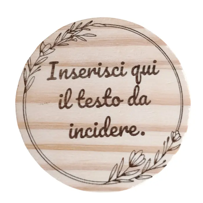 Set di 10 Sottobicchieri in Legno Naturale con Incisione Personalizzata